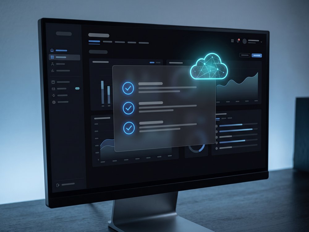 Dashboard zur Website-Verwaltung mit Hosting- und Update-Status