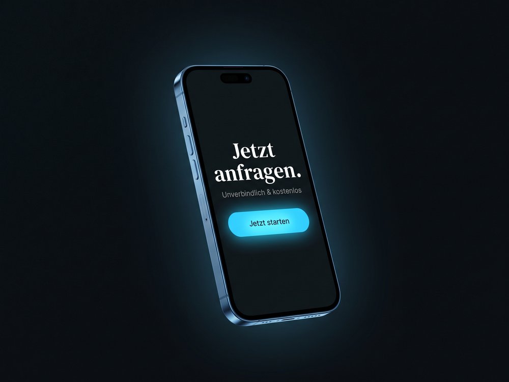 Smartphone mit Landingpage und Call-to-Action-Button